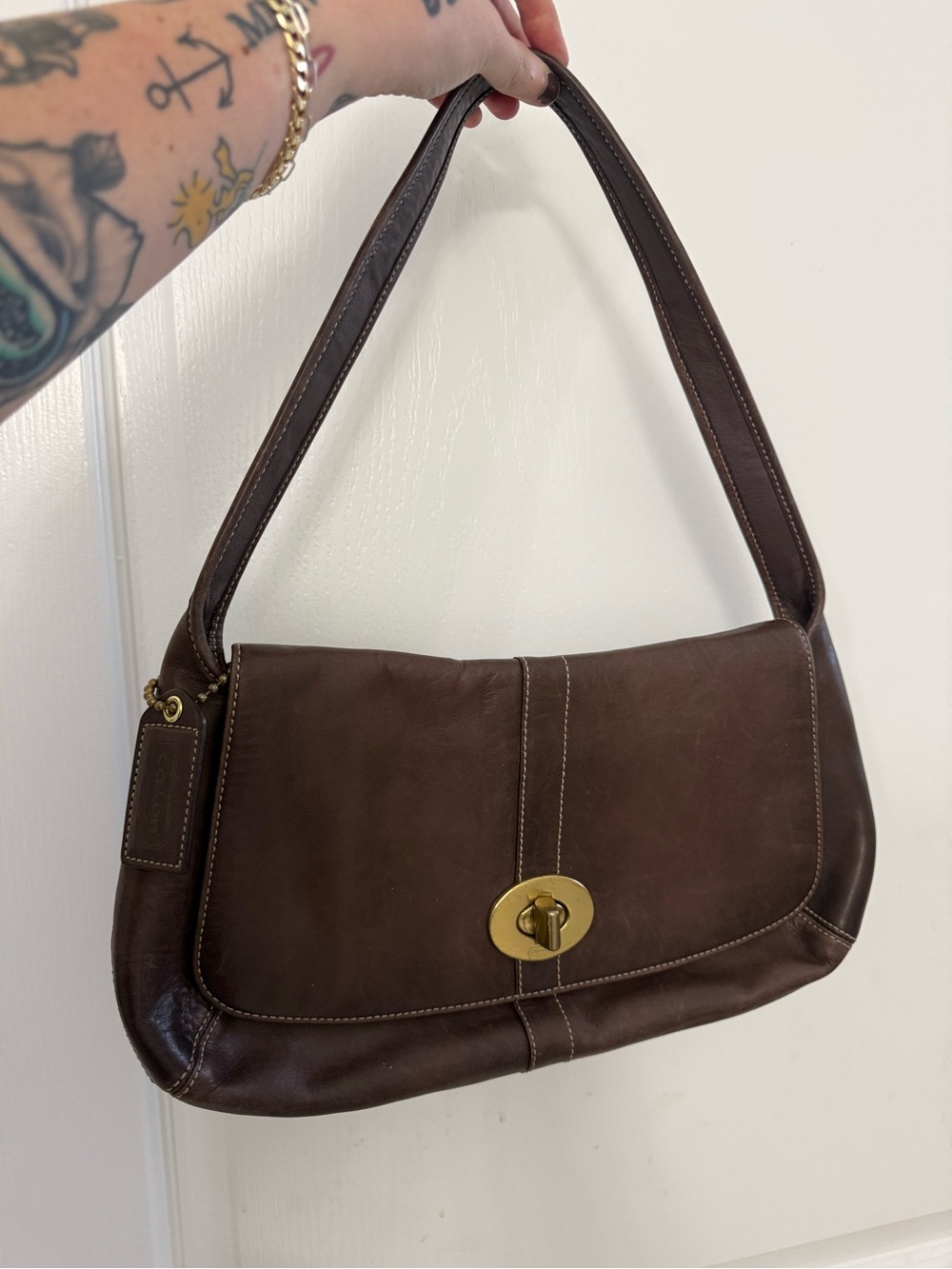 Coach Vintage Leather Brown Ergo Flap Shoulder Bag 11254